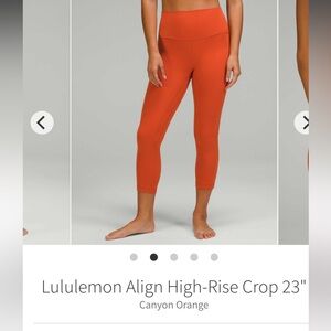 Lululemon Align 23”. EUC.  Size 10.  Color is Canyon Orange